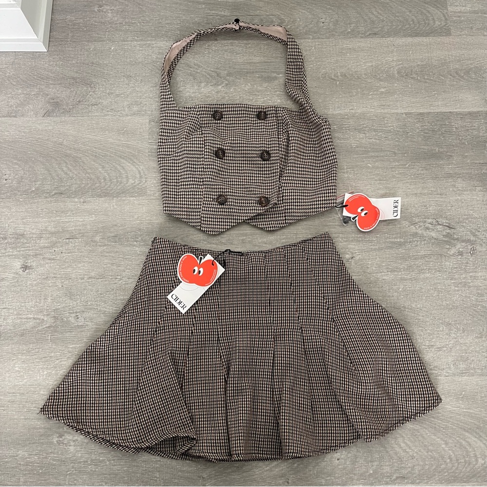 Cider Black and Cream Houndstooth Set